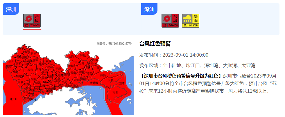 深圳今年首个台风红警已生效 2023深圳台风“苏拉”最新消息-精研拍拍网